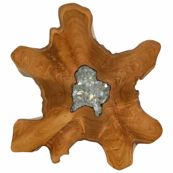 vidaXL Măsuță de cafea, 70 x 45 cm, lemn masiv de tec și polirășină