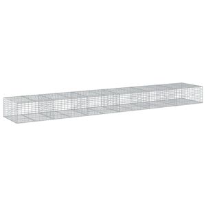 vidaXL Coș gabion cu capac, 600x100x50 cm, fier galvanizat