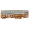 vidaXL Set de canapele de exterior 7 buc. Gri natural și deschis