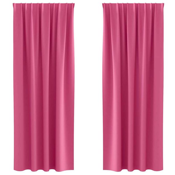 vidaXL Perdele Opaque cu Inel 2 pcs Roz Aprins 225 x 140 cm Poliester