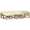 vidaXL Set de canapele de exterior 7 buc. Natural și Crem