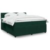 vidaXL Pat box spring cu saltea, verde &icirc;nchis, 200x200 cm, catifea