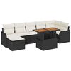 vidaXL Set de canapele pentru grădină 8 buc. negru și crem