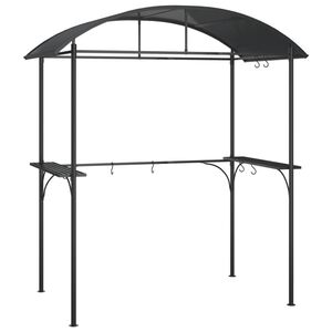 vidaXL Foișor grătar cu rafturi laterale, antracit 220x115x230 cm oțel