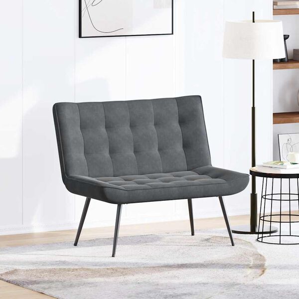 vidaXL Bancă gri &icirc;nchis 110x74x84 cm catifea