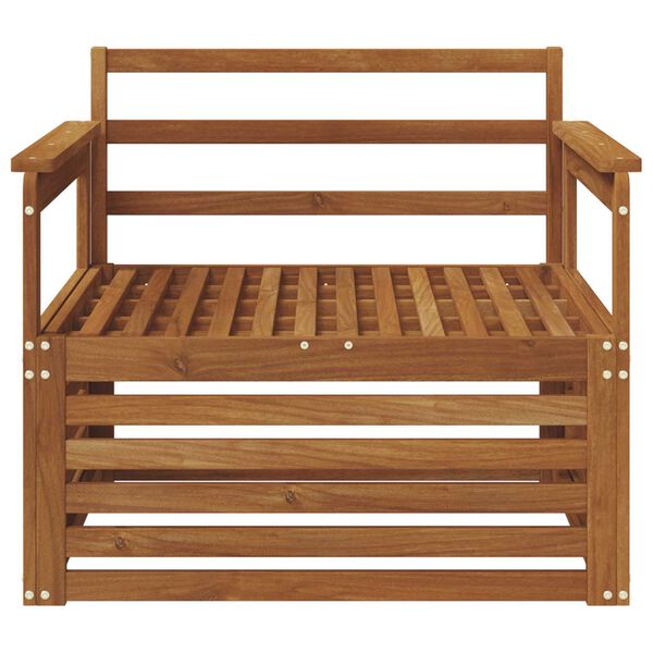 vidaXL 2 Bucată Sofa cu Brațe Lemn Solid de Acacia natural