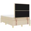 vidaXL Pat cu arcuri cu saltea cu headboard Crem 120 x 190 cm țesătură