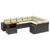 vidaXL Set canapele de grădină cu perne, 10 piese, negru, poliratan