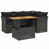 vidaXL Set mobilier de grădină cu perne, 5 piese, negru, poliratan