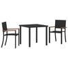 vidaXL Set de masă pentru grădină 3 buc. Negru
