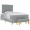 vidaXL Pat cu arcuri cu headboard Gri deschis 190 x 120 cm țesătură