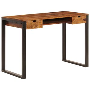vidaXL Birou, 110 x 55 x 78 cm, lemn masiv de acacia și oțel