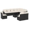 vidaXL Set canapele de grădină cu perne, 11 piese, negru, poliratan