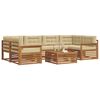 vidaXL Set de canapele de exterior cu pernă 8 pcs Natural și Bej