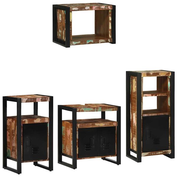 vidaXL Set de mobilier pentru baie 4 pcs Maro Lemn de mango solid