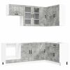 vidaXL Unitate de bucătărie LUCCA 8 buc. Gri Beton Lemn prelucrat