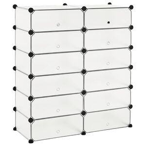 vidaXL Organizator de pantofi interconectat, 12 compartimente, Alb