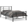 vidaXL Cadru pat metalic cu tăblii de cap/picioare, negru, 107x203 cm