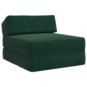 vidaXL Canapea Pat Pliabilă Verde &icirc;nchis 60 x 70 x 41 cm Țesătură