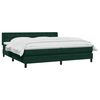 vidaXL Pat box spring cu saltea, verde &icirc;nchis, 180x220 cm, catifea