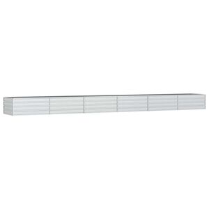 vidaXL Strat &icirc;nălțat de grădină argintiu 600x80x45 cm oțel galvanizat