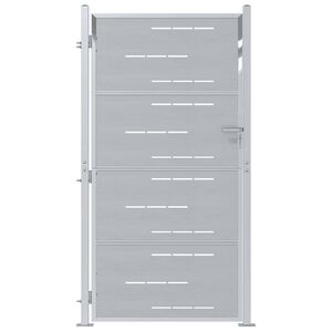 vidaXL Poartă de grădină 85 x 174 cm Oţel inoxidabil Argintiu Blocat