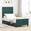 vidaXL Pat cu arcuri cu headboard Verde &icirc;nchis 100 x 200 cm Catifea