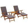 vidaXL Șezlong pliabil și culisant 3 pcs Gri &icirc;nchis