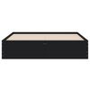 vidaXL Cadru de pat cu sertare, negru, 140x190 cm, lemn prelucrat
