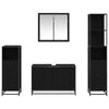 vidaXL Set de mobilier pentru baie 4 pcs Stejar Negru Lemn compozit