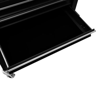vidaXL Cărucior de scule cu 4 sertare, negru, oțel