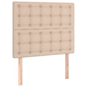 vidaXL Tăblie de pat Cappuccino 80x5x118/128 cm piele ecologică