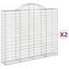 vidaXL Coșuri gabion arcuite 2 buc, 200x30x160/180 cm, fier galvanizat