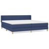 vidaXL Pat box spring cu saltea, albastru, 200x200 cm, textil