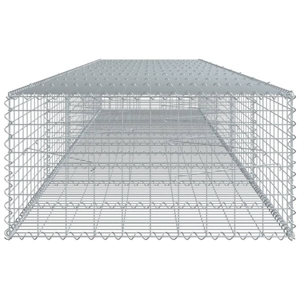 vidaXL Coș gabion cu capac, 500x100x50 cm, fier galvanizat