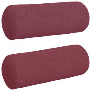 vidaXL Perne Bolster 2 pcs Roșu Vin &Oslash; 25 x 70 cm țesătură