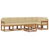 vidaXL Set de canapele de exterior cu pernă 7 pcs Natural și Bej
