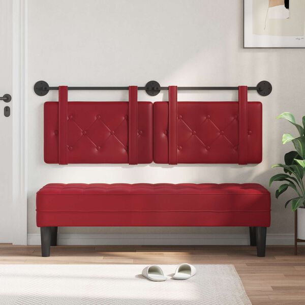vidaXL Cap de pat suspendat Roșu Vin 130 x 55 x 5 cm Piele artificială