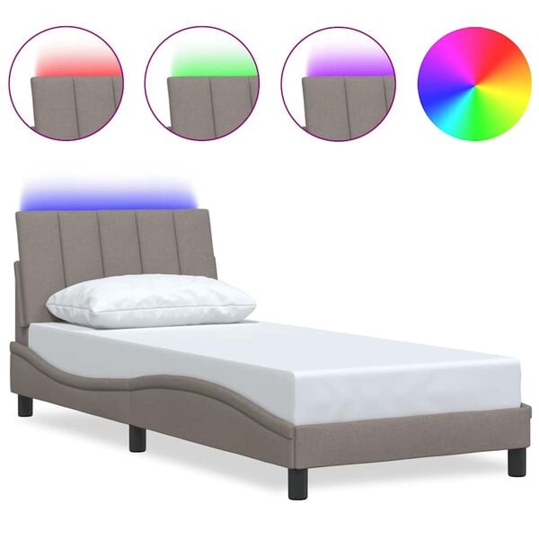 vidaXL Cadru de pat fără saltea Hanko Taupe 90x190 cm Stofa