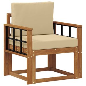 vidaXL Canapea de exterior Lemn de acacia solid și poliester natural