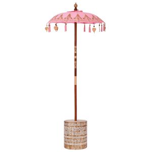 vidaXL Umbrela balineză cu bază Roz 95 x 95 x 260 cm