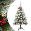 vidaXL Brad de Crăciun artificial Verde și alb 120 cm