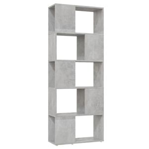 vidaXL Bibliotecă/Separator cameră, gri beton, 60x24x155 cm