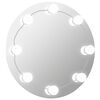 vidaXL Oglindă de perete cu lumini LED, sticlă, rotundă