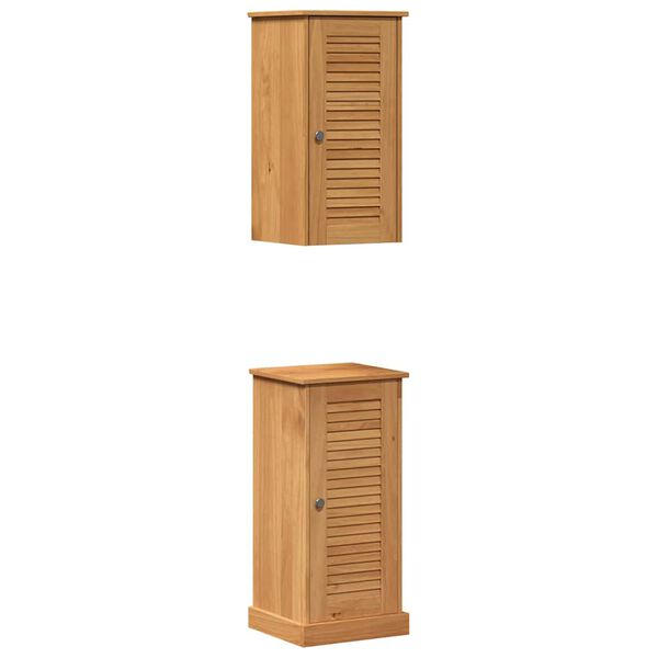 vidaXL Set de mobilier pentru baie VIGO 2 pcs Maro și Maro Miere