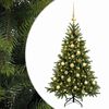 vidaXL Brad de Crăciun artificial cu glob 150 cm 150 LED-uri Alb cald
