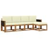 vidaXL Set de canapele de exterior 5 buc. Natural și Crem Poliester