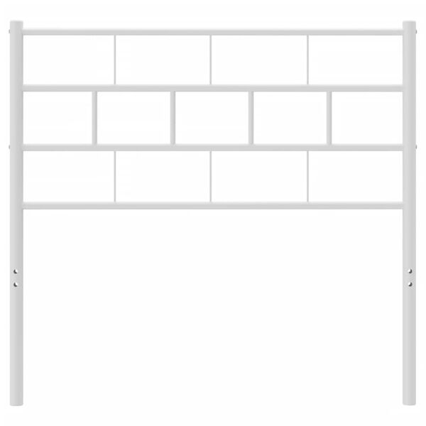 vidaXL Tăblie de pat metalică, alb, 75 cm