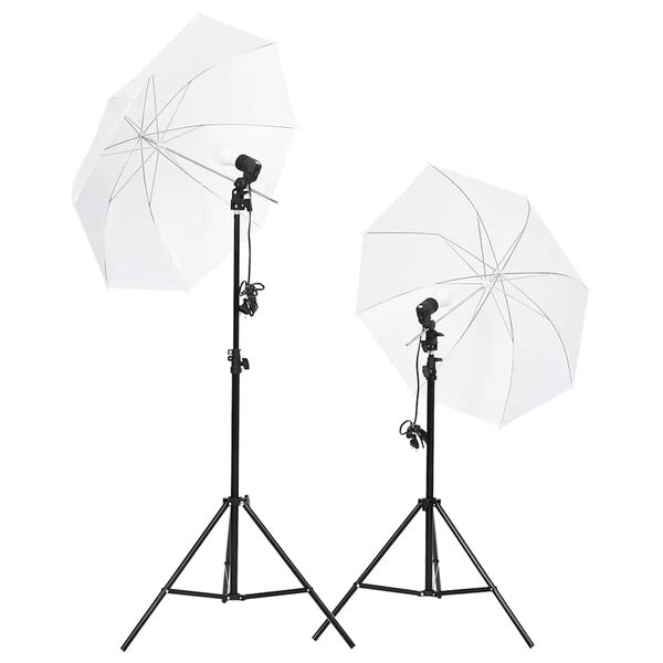 vidaXL Set studio foto cu lumină, fundal și reflector
