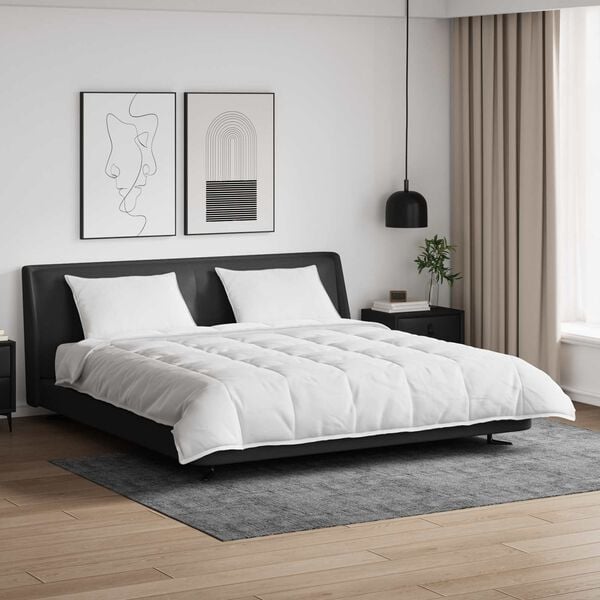 vidaXL Set de Pături cu pernă 3 pcs Alb Pene de rață